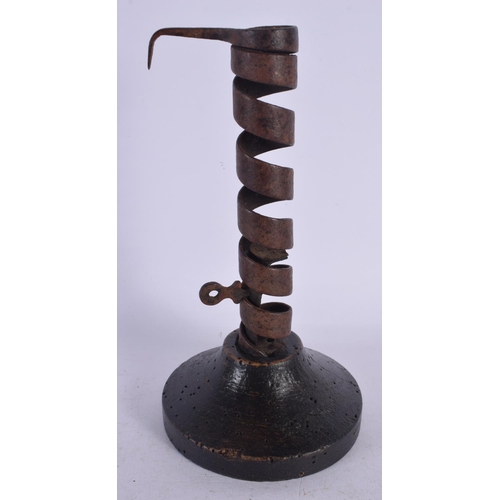 577 - A GEORGE III PIG SPIRAL TWIST CANDLESTICK. 20 cm high.
