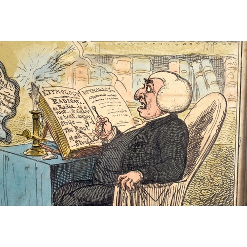 581 - AN EARLY 19TH CENTURY ENGLISH POLITICAL CARTOON 'The Root of the Kings evil'. 34 cm x 28 cm.