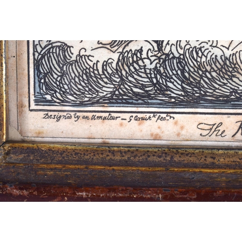 581 - AN EARLY 19TH CENTURY ENGLISH POLITICAL CARTOON 'The Root of the Kings evil'. 34 cm x 28 cm.