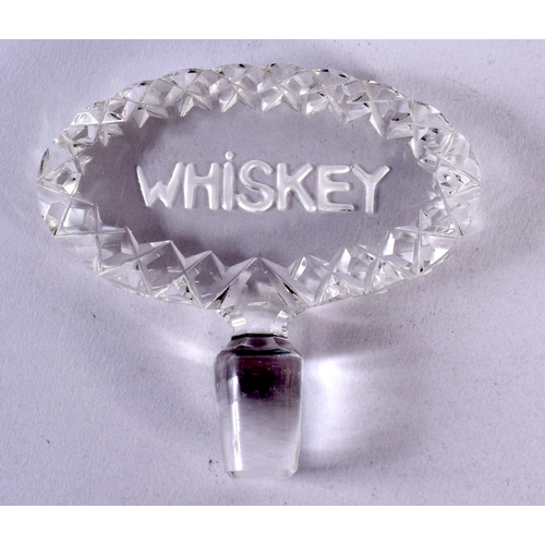 586 - A 1920S IRISH CUT GLASS WHISKEY DISPENSER. 32 cm x 10 cm.