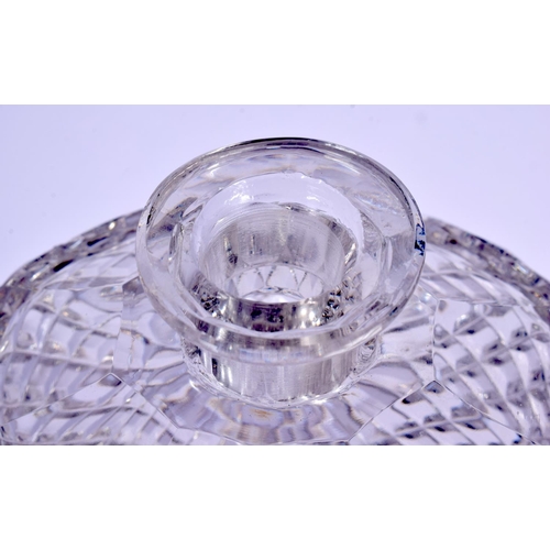 586 - A 1920S IRISH CUT GLASS WHISKEY DISPENSER. 32 cm x 10 cm.