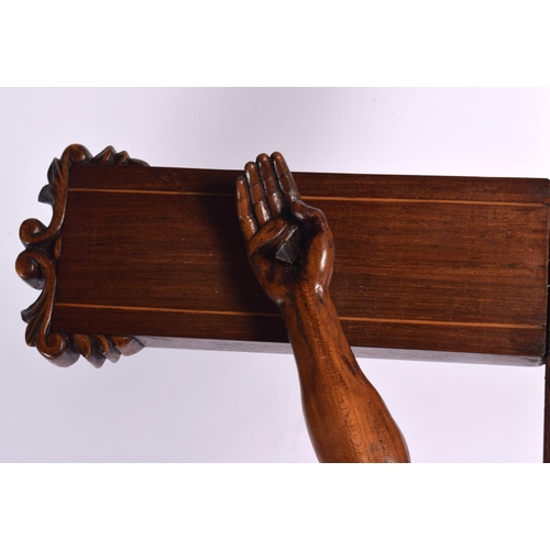 589 - A FINE 18TH CENTURY EUROPEAN CARVED FRUITWOOD CORPUS CHRISTI modelled upon a cross. 80 cm x 35 cm.