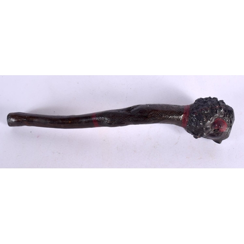 598 - A 19TH CENTURY FIJIAN CARVED CROSS HATCH TRIBAL CLUB. 32 cm long.