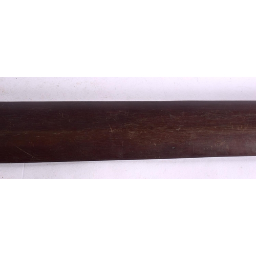 600 - A RARE 19TH CENTURY FIJIAN TRIBAL CARVED ENGRAVED WOOD CLUB PADDLE. 97 cm long.
