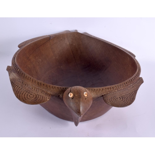 65 - A RARE LARGE EARLY 20TH CENTURY TRIBAL SOUTH SEA ISLANDS POLYNESIAN FOOD BOWL in the form of a  turt... 