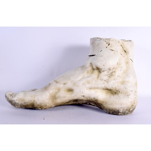 67 - A LARGE PLASTER COUNTRY HOUSE ROMAN FOOT DOOR STOP After the Antiquity. 52 cm x 28 cm.