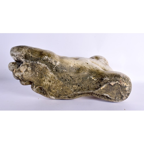 67 - A LARGE PLASTER COUNTRY HOUSE ROMAN FOOT DOOR STOP After the Antiquity. 52 cm x 28 cm.