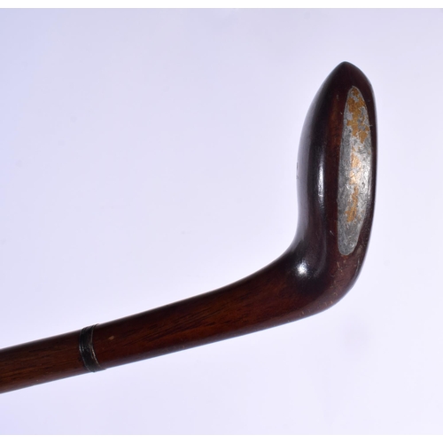 68 - A FINE ANTIQUE SCOTTISH CARVED WOOD GOLFING SUNDAY STICK possibly belonging to Andrew Carnegie (Skib... 