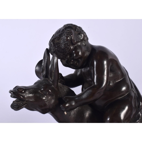 746C - After Clodion (19th Century) Pair, Drunken figures on donkeys, Bronze. 22 cm x 22 cm.