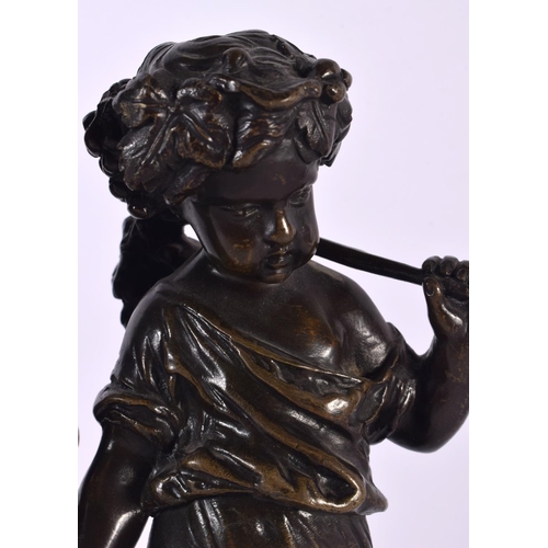 746D - French School (19th Century) Pair, Bronze, Putti. 22 cm high.