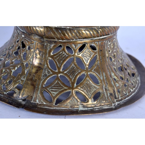 76 - A VERY RARE 18TH CENTURY MIDDLE EASTERN DOUBLE WALLED EWER decorated all over with open work foliage... 