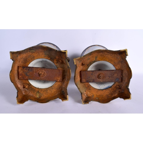 88 - A LARGE PAIR OF 19TH CENTURY FRENCH SEVRES PORCELAIN VASES AND COVERS painted with figures in landsc... 