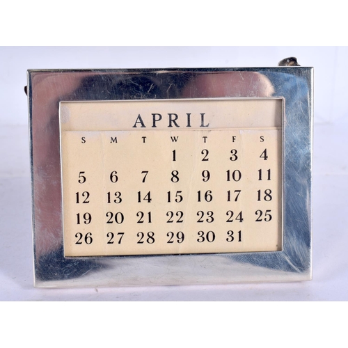 98 - A TIFFANY & CO SILVER DESK CALENDAR together with silver frames etc. Sheffield 1907, London 1988 & B... 