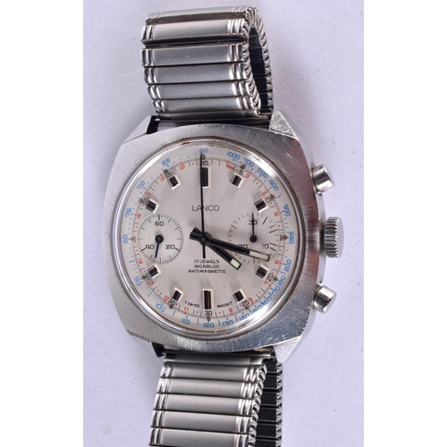 1269 - A 1970S VINTAGE  LANCO CHRONOGRAPH.  4cm incl crown