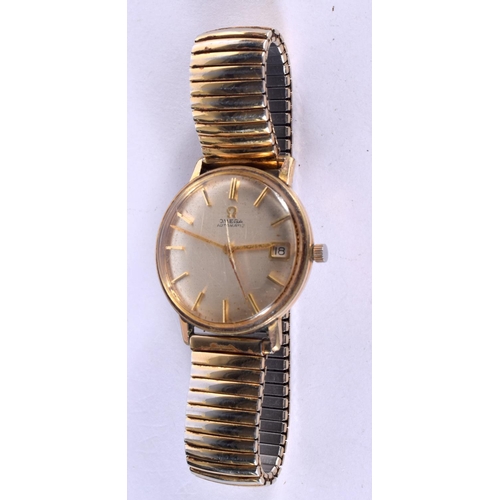 1282 - A GOLD PLATED OMEGA AUTOMATIC WRISTWATCH.  3.5cm incl crown