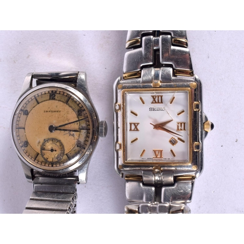 1288 - TWO VINTAGE WATCHES, SEIKO AND LONGINES.  Seiko 3.2cm incl crown (2)