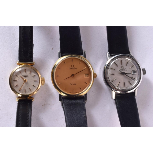 1290 - TWO VINTAGE LADIES OMEGA WATCHES TOGETHER WITH A LONGINES (3)