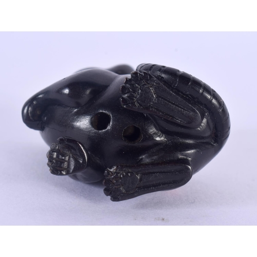 1533 - A JAPANESE CARVED BOXWOOD RAT NETSUKE. 3.5 cm x 3.5 cm.