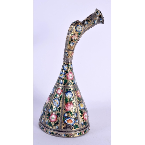 1544 - A VERY RARE 19TH CENTURY QAJAR GOLD LEAF & ENAMEL HOOKAH TOP  the white metal / silver carved body d... 