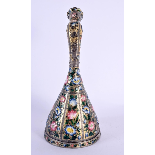 1544 - A VERY RARE 19TH CENTURY QAJAR GOLD LEAF & ENAMEL HOOKAH TOP  the white metal / silver carved body d... 