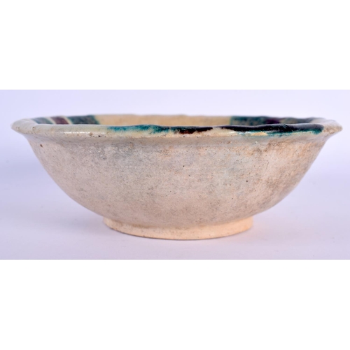 1545 - A RARE 12TH CENTURY SPLASHED SAMARRA POTTERY BOWL - CENTRAL ASIA  the bowl with green and iron splas... 