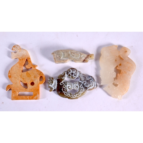 572 - A GOOD COLLECTION OF CHINESE ARCHAIC JADE CARVINGS Warring States and Later, including plaques, bang... 
