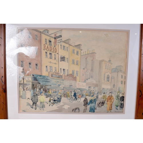 3094 - A FRAMED PASTEL by Pascal Djabuli, together with a framed watercolour Hugh Blanche and a print of a ... 