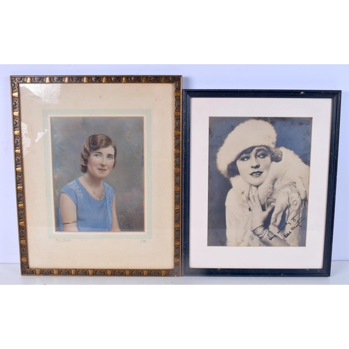 3098 - A FRAMED PHOTOGRAPH OF ETHEL CLAYTON and a framed photograph. Largest 32 cm x 25 cm. (2)