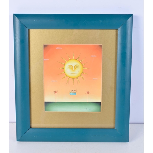 3099 - A FRAMED OIL ON BOARD by Hayden Cornner, entitled Happiness. 20 cm x 16 cm.