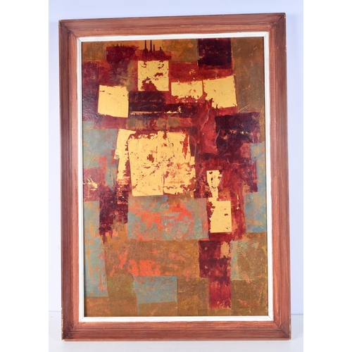 3120 - A LARGE FRAMED ABSTRACT MIXED MEDIA. 74 cm x 49 cm.