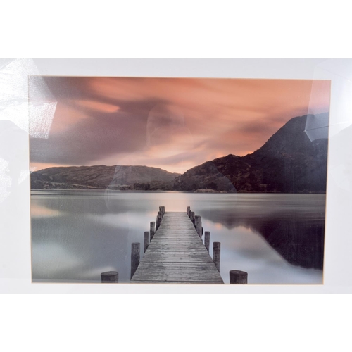 3126 - A FRAMED LITHOGRAPH together a large photograph. Largest 43 cm x 62 cm. (2)