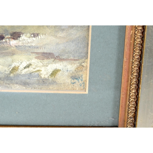 3133 - A FRAMED WATERCOLOUR OF A RURAL SCENE by B Ward, together with another. Largest 19 cm x 24 cm. (2)