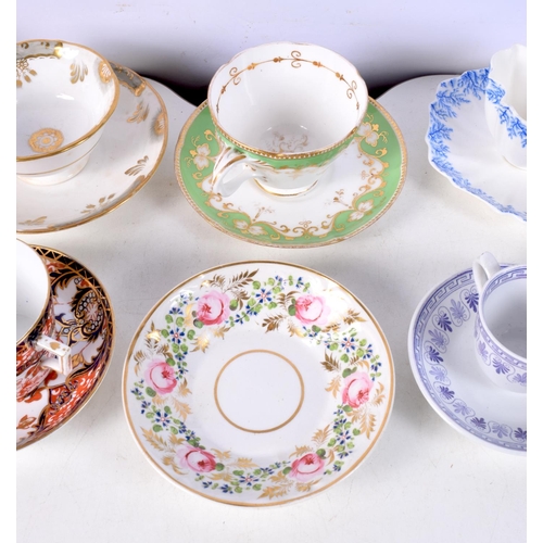 3745 - A collection of Cups and saucers Crown Derby, Copeland Spode etc (Qty).