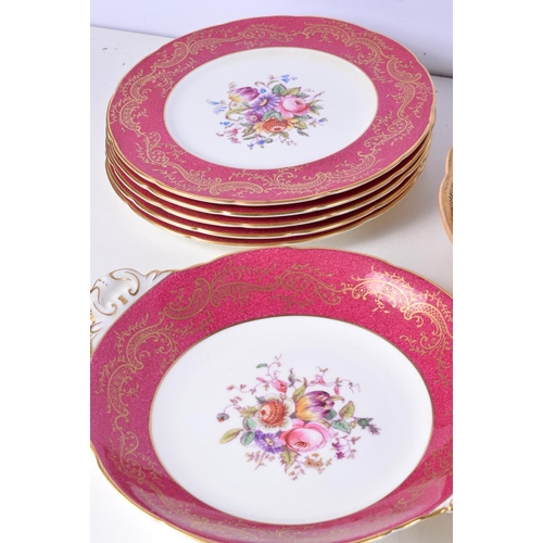 3753 - A collection of 19th Stafoordshire platters together with Coalport plates etc