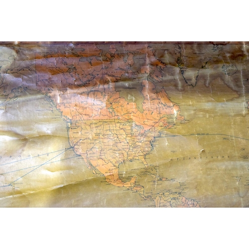 3780 - A vintage Dutch map of the world 105 x 160 cm .