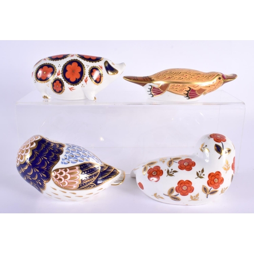 12 - FOUR ROYAL CROWN DERBY PAPERWEIGHTS. Largest 15 cm wide. (4)