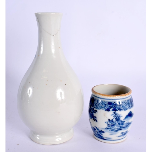 133 - AN 18TH CENTURY CHINESE EXPORT PRESERVE JAR Qianlong, together with a late 18th century vase. Larges... 