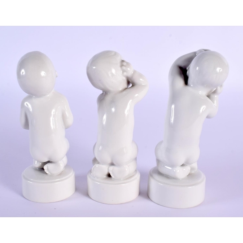 6 - THREE BING & GRONDAHL PORCELAIN FIGURES. 11.5 cm high. (3)