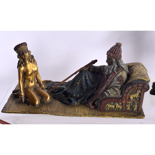 748E - A COLLECTION OF AUSTRIAN COLD PAINTED BRONZE FIGURAL GROUPS in various forms and sizes. Largest 32 c... 