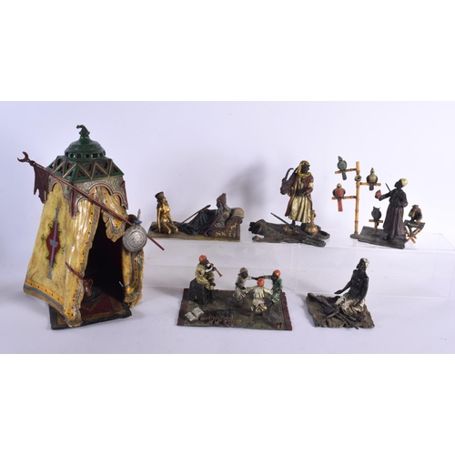 748E - A COLLECTION OF AUSTRIAN COLD PAINTED BRONZE FIGURAL GROUPS in various forms and sizes. Largest 32 c... 