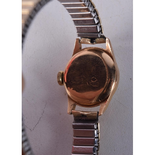 760A - A LADIES 18CT GOLD PAL INCABLOC WATCH,  Stamped 18K, dial 1.8cm incl crown, weight 17g