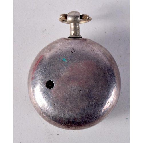 768 - J RICHARDS , LONDON. A SILVER KEY WIND PAIR CASE POCKET WATCH.  Case hallmarked London 1767.  Watch ... 