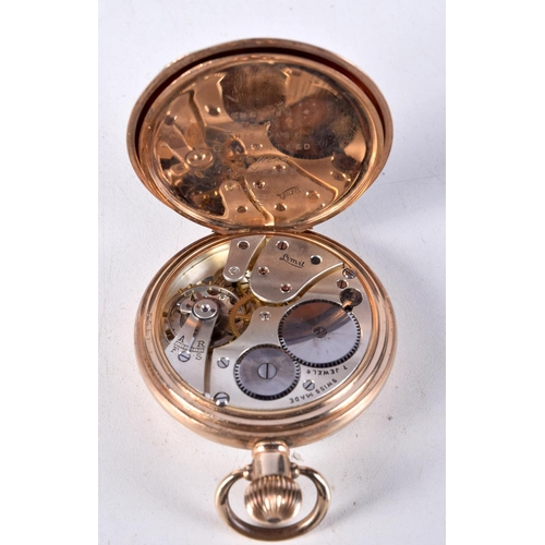 771 - A GOLD PLATED LIMIT POCKET WATCH.  Dial 5cm excluding crown