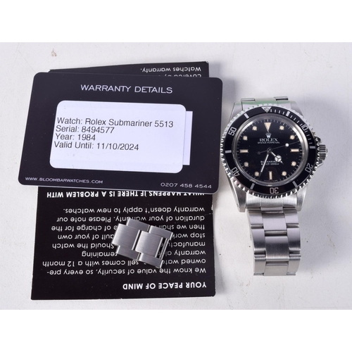 778 - ROLEX OYSTER PERPETUAL SUBMARINER 5513.  Serial 8494577