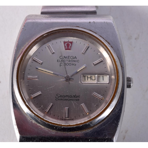 782 - VINTAGE STAINLESS STEEL OMEGA SEAMASTER CHRONOMETER ELECTRONIC F300.  Dial 4cm incl crown