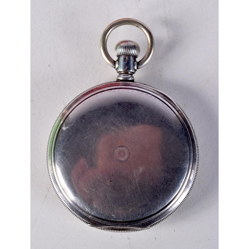 790D - A STERLING SILVER ELGIN POCKET WATCH .  Stamped Sterling 925, 5cm diameter, weight 102g