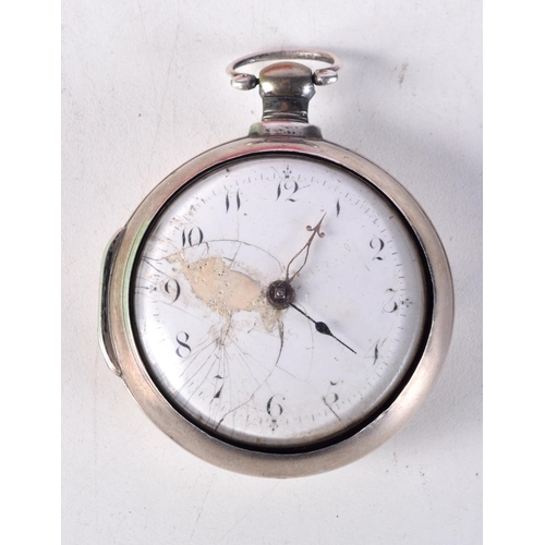 790E - A PEAR CASED SILVER POCKET WATCH.   Hallmarked Birmingham, 5.6cm diameter, total weight 134g