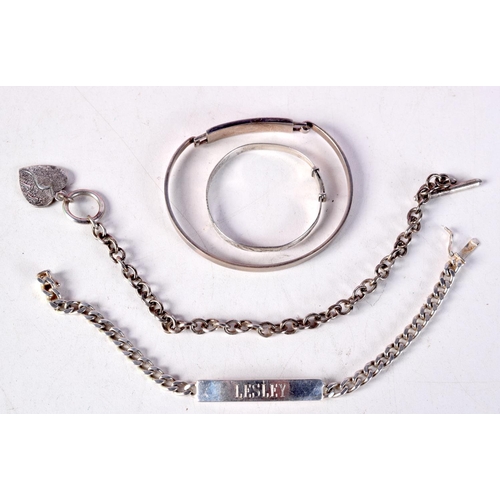 795B - FOUR SILVER BRACELETS.  Stamped 925, 19cm longest, weight 43g (4)