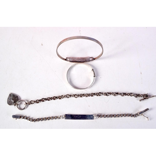 795B - FOUR SILVER BRACELETS.  Stamped 925, 19cm longest, weight 43g (4)