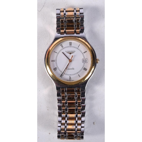 797 - A QUARTZ LONGINES WATCH.  Dial 3.4cm incl crown